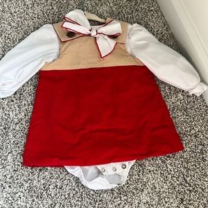 Need a warmer outfit for Easter this preppy khaki and red outfit is perfect!